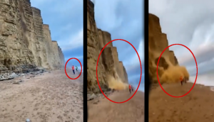 Shocking Video: Rockfall at West Bay Reveals Nature's Wrath!