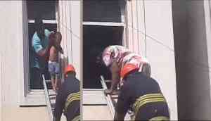 Hyderabad godown fire: Woman, child pulled out of window in daring rescue operation