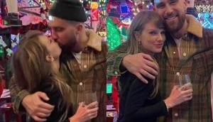 Taylor Swift kisses Travis Kelce in new pic from post-game holiday party