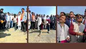 MP minister Kailash Vijayvargiya enjoys traditional games on Makar Sankranti in Indore