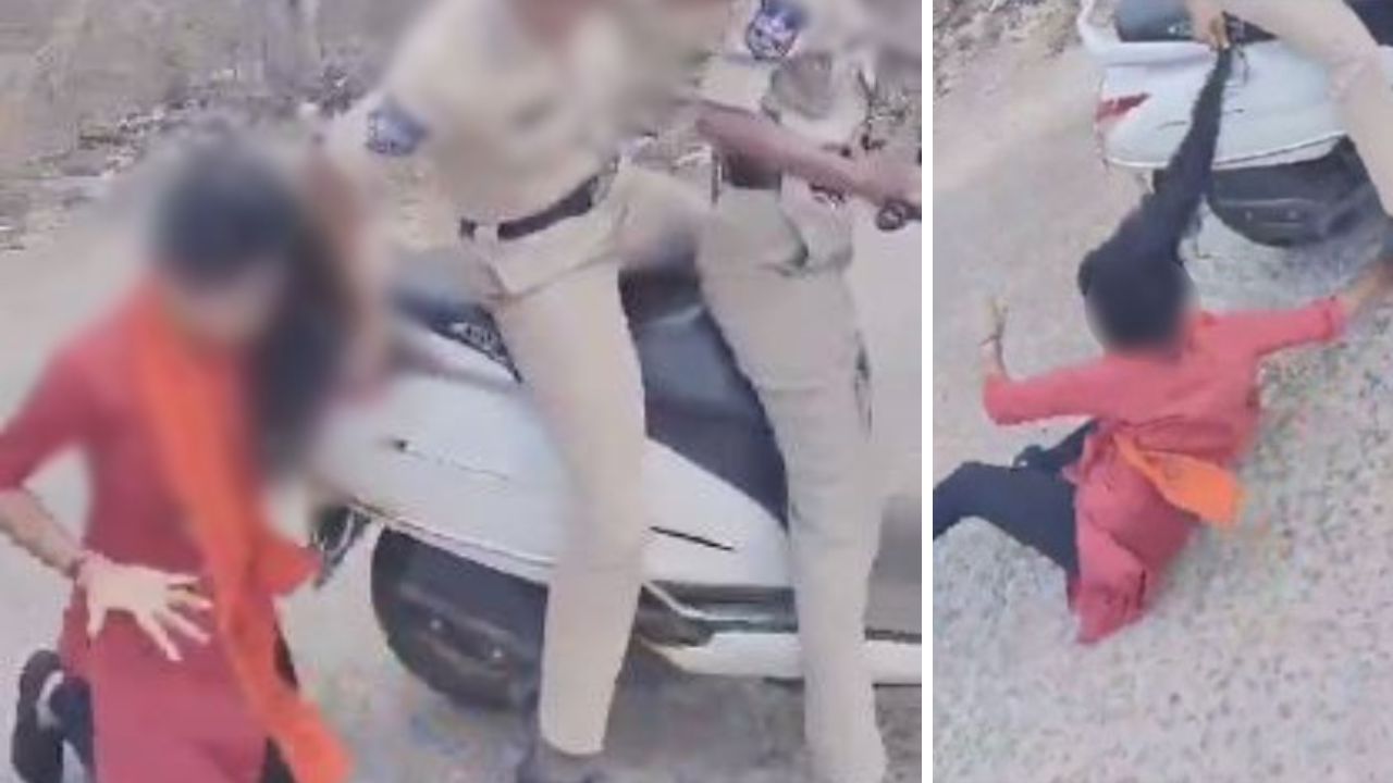Telangana cops drag protesting student by hair