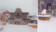 Uttarakhand: Badrinath Dham receives heavy snowfall