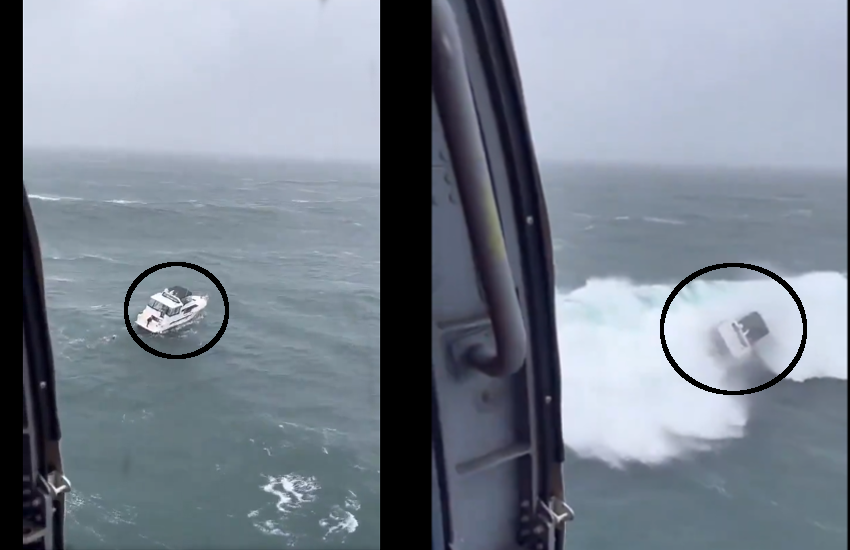 Terrifying Moment Captured: Massive Wave Flips Over Boat in the Ocean