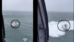 Terrifying Moment Captured: Massive Wave Flips Over Boat in the Ocean