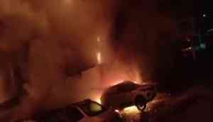 Karnataka: Six cars gutted in fire at showroom in Shivamogga