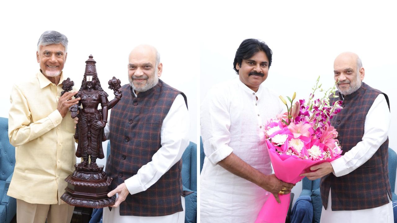 Lok Sabha Polls: Chandrababu Naidu, Pawan Kalyan meet Amit Shah 