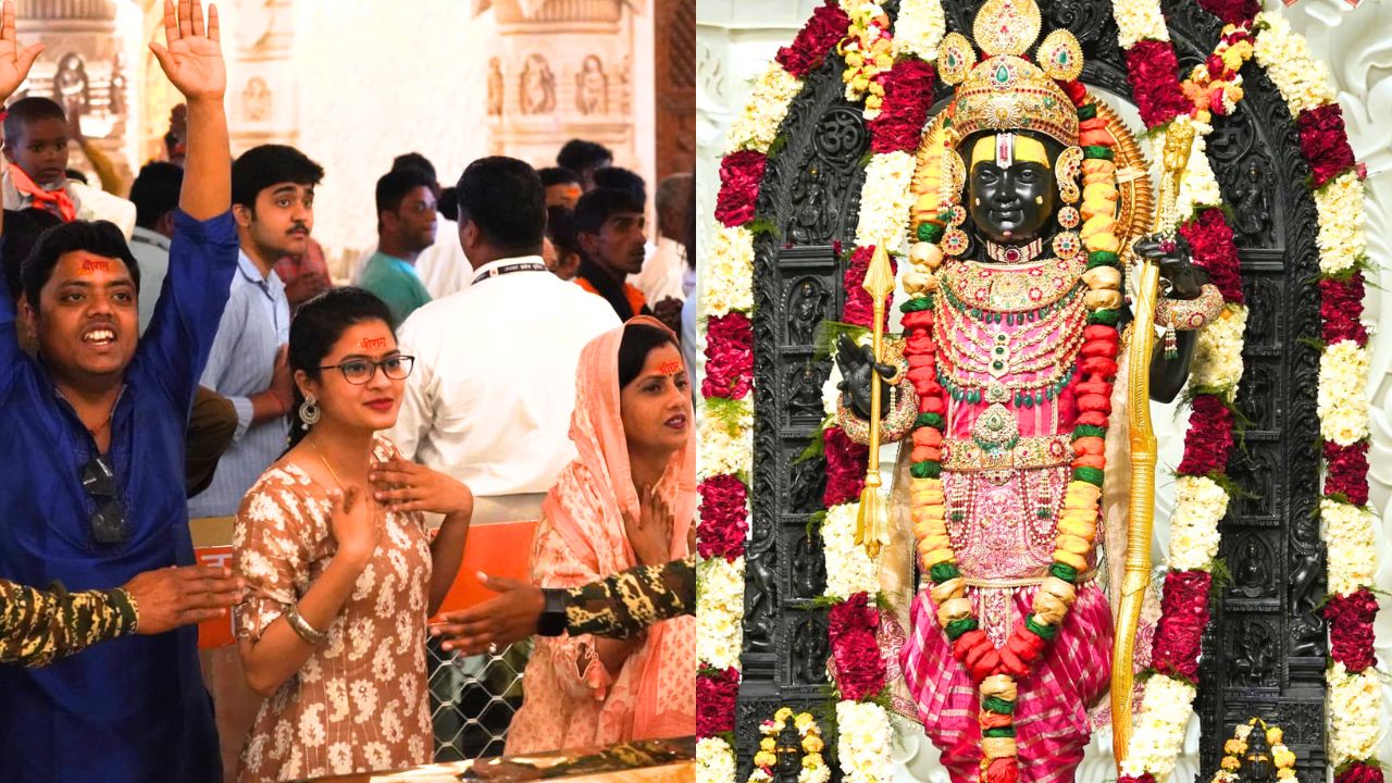 Devotees throng Ayodhya's Ram Mandir for first holi after pran pratishtha