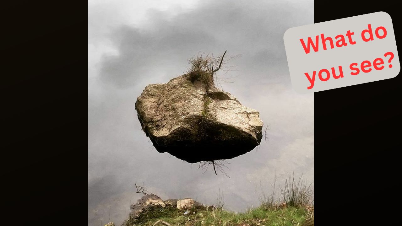 Amazing: Rock floating in the air?