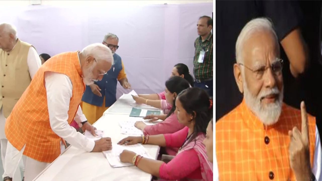 PM Modi casts his vote for third phase of Lok Sabha elections in Ahmedabad