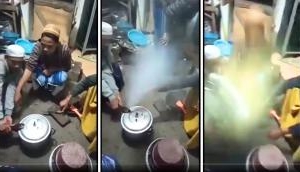 Scary Video: Dangerous pressure cooker stunt