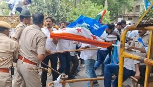 Protest Against NEET Exam Fiasco: Police Lathi-Charge NSUI Activists
