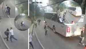 Shocking CCTV: Passengers Rush to Help Girl in Roadside Harassment