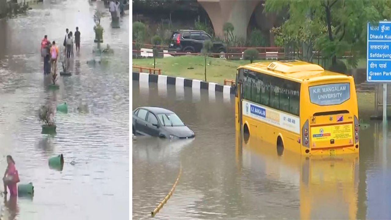 Heavy rains cause severe waterlogging and traffic jams in Delhi NCR
