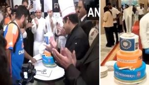 T20 World Cup: Team India stars cut special Trophy cake to celebrate triumph