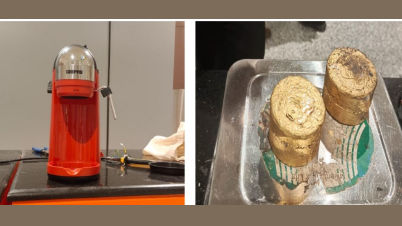 Gold Worth Rs 2.6 Crore Melted, Hidden in Coffee Maker; Smuggler Arrested