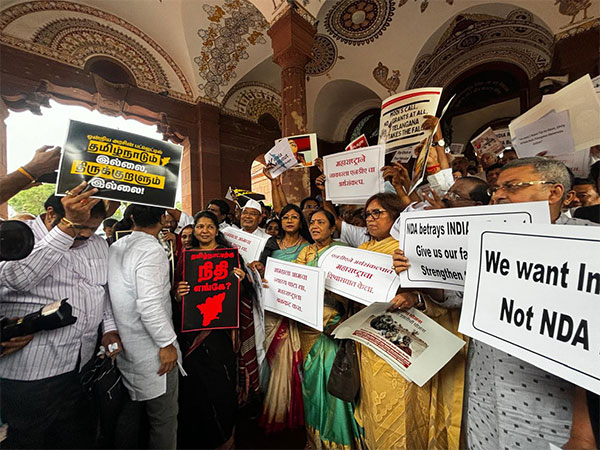 INDIA bloc protests at Parliament over 'discriminatory' Union Budget
