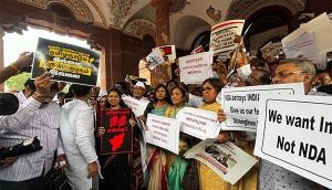 INDIA bloc protests at Parliament over 'discriminatory' Union Budget
