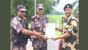 Indian, Bangladeshi border forces exchange sweets on 78th Independence Day