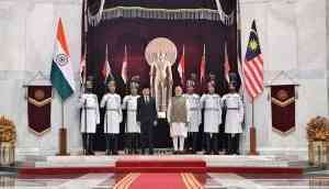PM Modi receives Malaysia counterpart Anwar Ibrahim in a ceremonial welcome at Rashtrapati Bhavan
