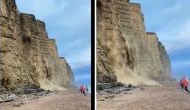 Scarry Video: Cliff Collapse Sends Onlookers Running