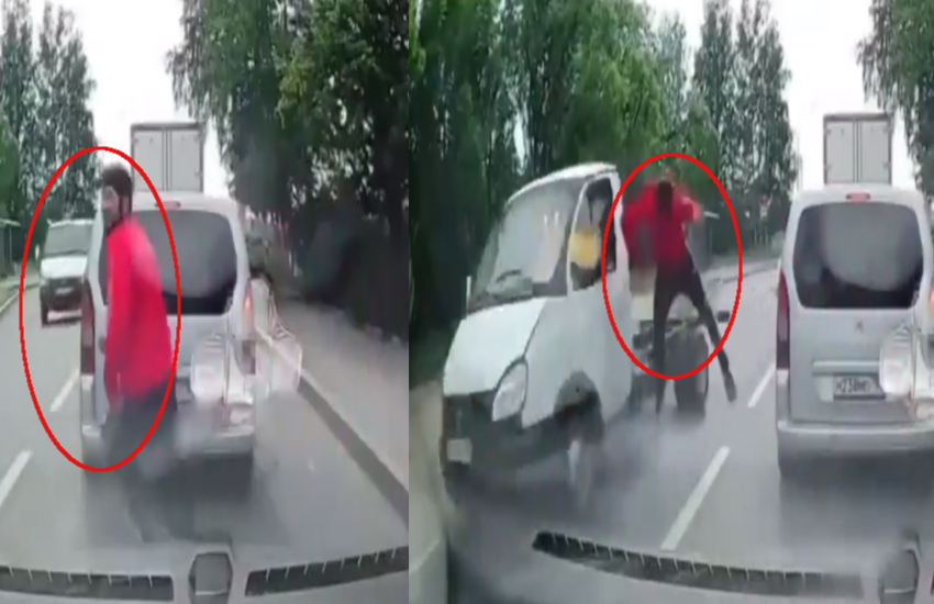 Shocking Video: Careless Man Running Blindly Hit by Speeding Car