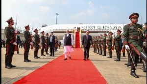 Prime Minister Narendra Modi accorded ceremonial Guard of Honour in Vientiane