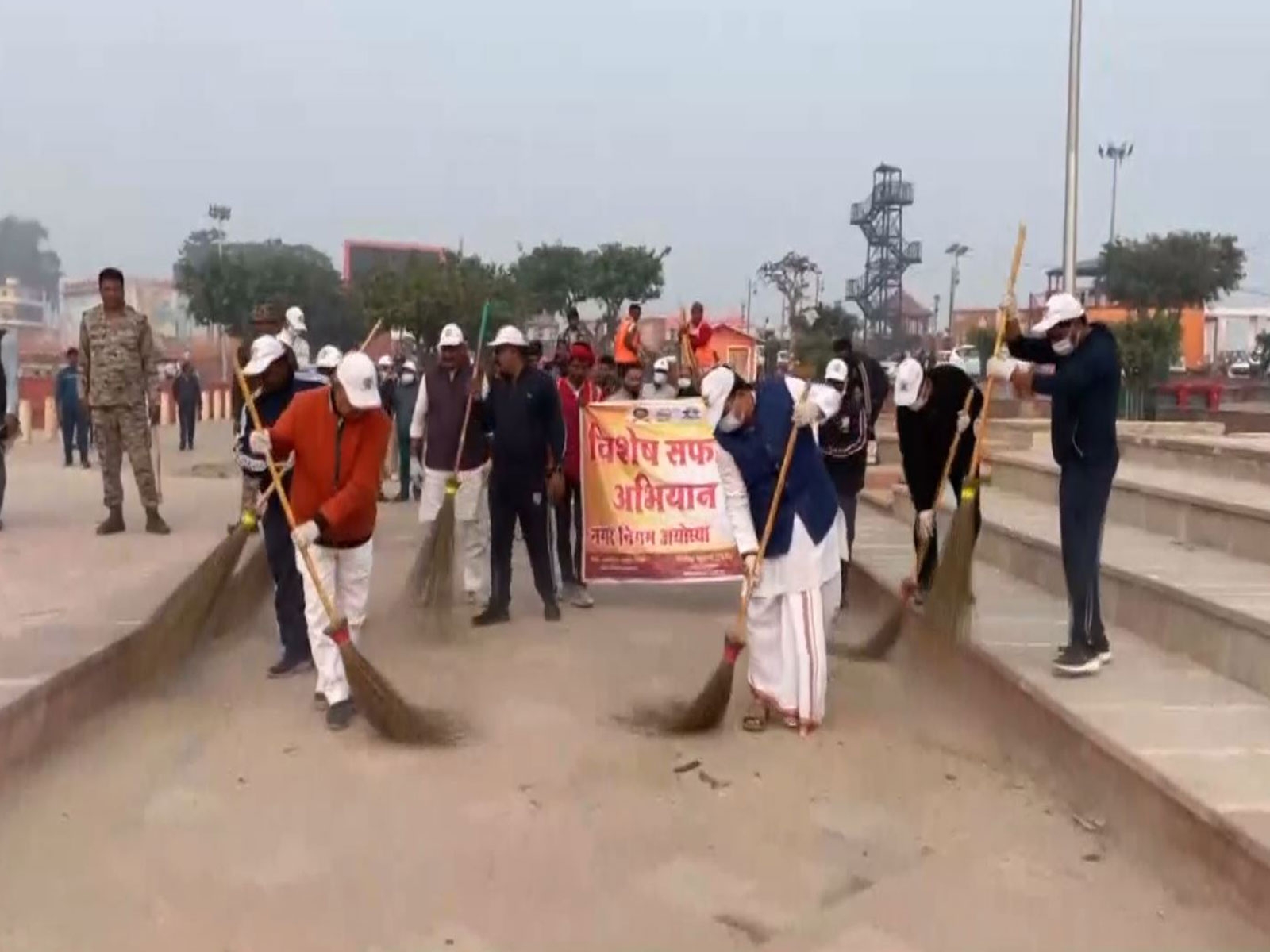 Ayodhya: Municipal corporation launches cleanliness drive ahead of Ram Janmabhoomi flag hoisting