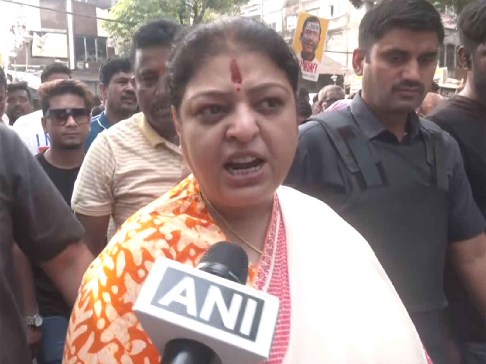 BJP's Priyanka Tibrewal leads protest against expelled TMC leader Sandipan Saha's residence in Kolkata
