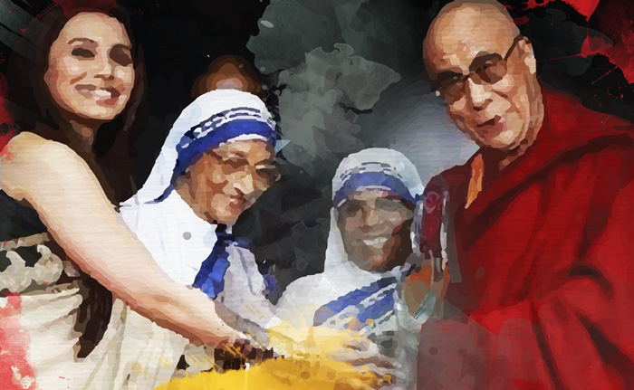 Bollywood stars with The Dalai Lama