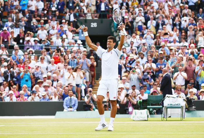 Novak Djokovic after beating Kevin Anderson at Wimbledon