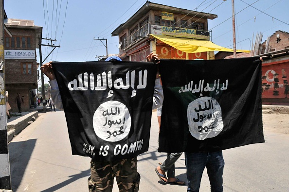 ISIS Flags in Kashmir_Waseem Andrabi/Hindustan Times via Getty Images