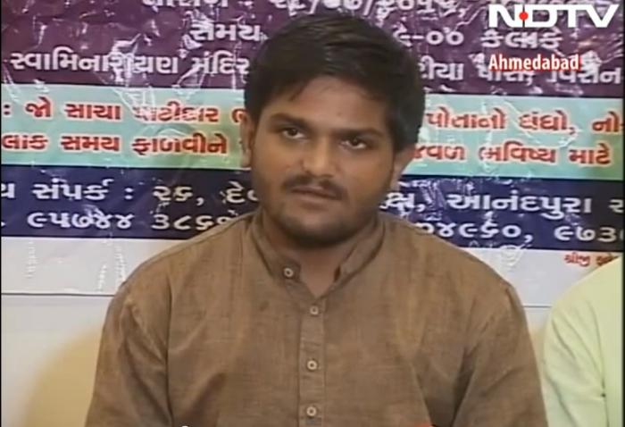 Hardik Patel (Photo: Videograb from NDTV)