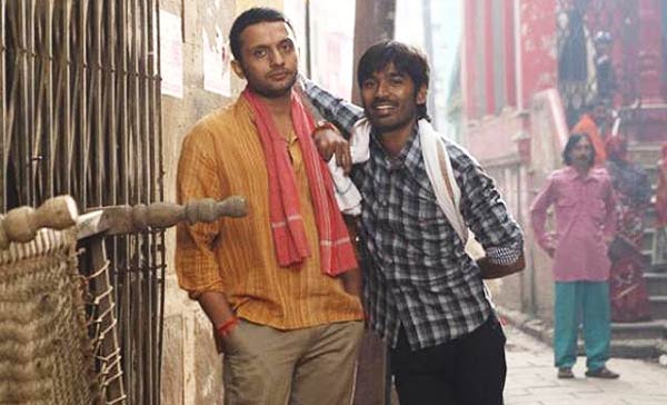 Dhanush with Mohamed Zeeshan Ayyub in Raanjhanaa_File photo