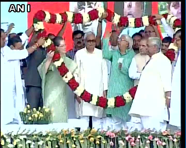 Sonia, Bihar rally. Photo: Twitter/ANI_news