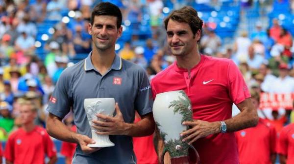 Roger Federer and Novak Djokovic. Photo: Twitter/SkySportsTennis