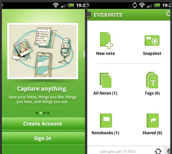 Evernote app