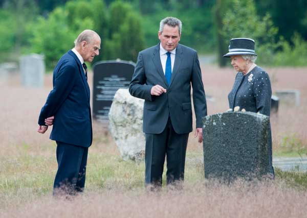 Queen Elizabeth Prince Philip at Nazi concentration camp in Germany Arthur Edwards/WPA Pool/Getty Im