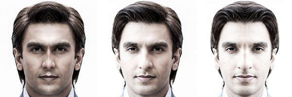 Ranveer Singh symmetrical face