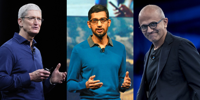Satya Nadella, Tim Cook and Sundar Pichai_Getty Images