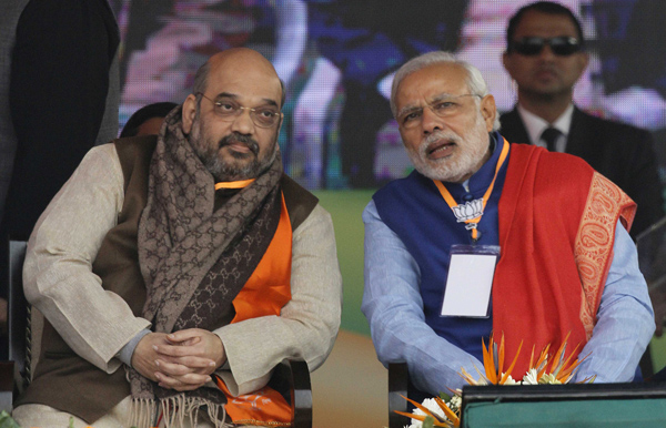 Amit Shah_Narendra Modi_Virendra Singh Gosain/Hindustan Times via Getty Images_WIRE
