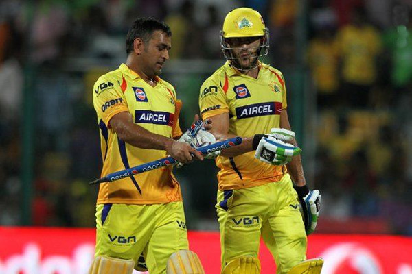 MS Dhoni and Faf du Plessis_PTI