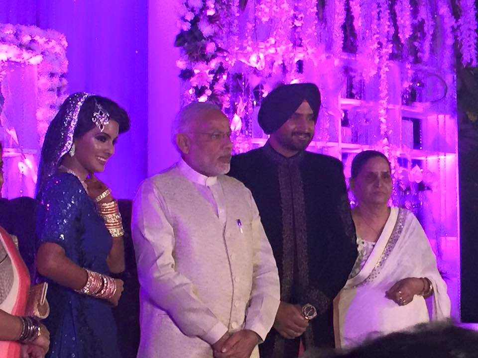 narendra-modi-harbhajan-singh-geeta-basra-wedding/ Photo: Facebook: Harbhajan Singh