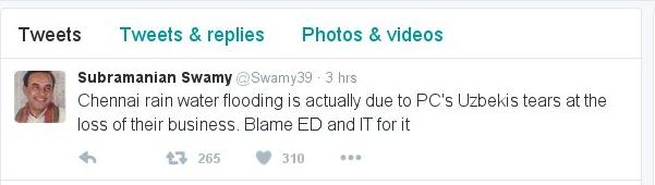 Subramanian Swamy twitter