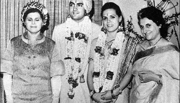 Sonia-Rajiv-Indira-wedding . File photo