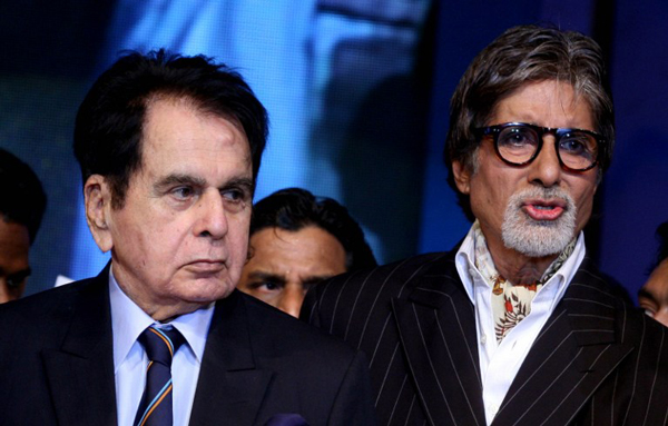 Dilip=Kumar-Amitabh-Bachchan . AFP PHOTO/ STR / AFP / STRDEL