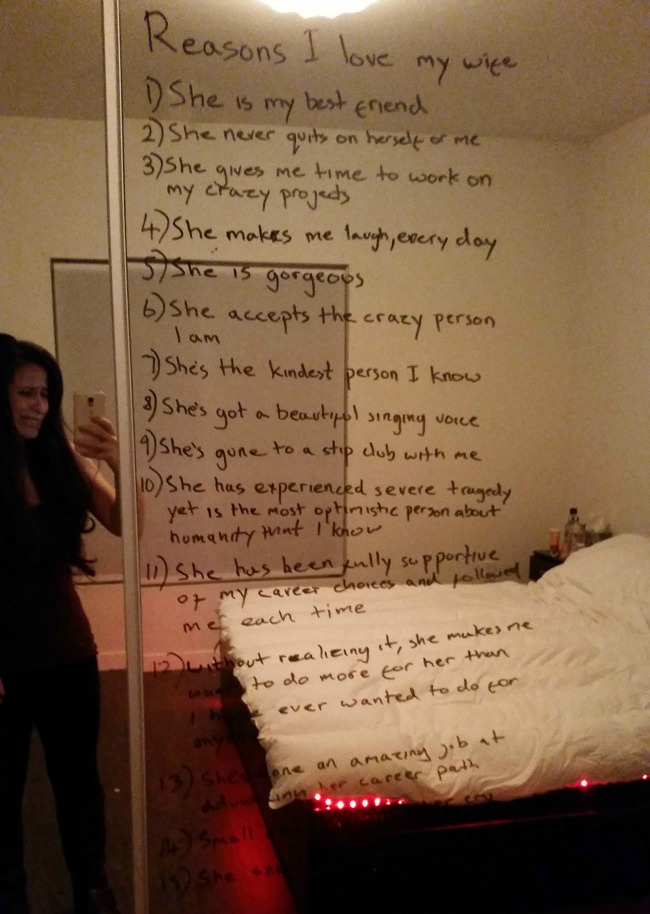 writing on the mirror