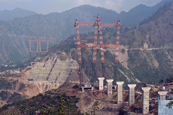 Worlds-highest-railway-bridge-Chenab-bridge-Jammu . Prakash SINGH / AFP