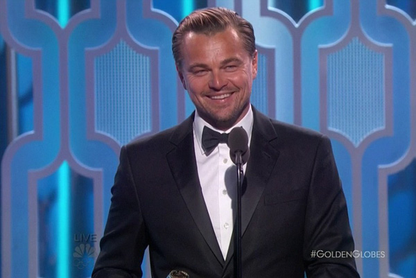 Golden Globes_Leonardo on stage