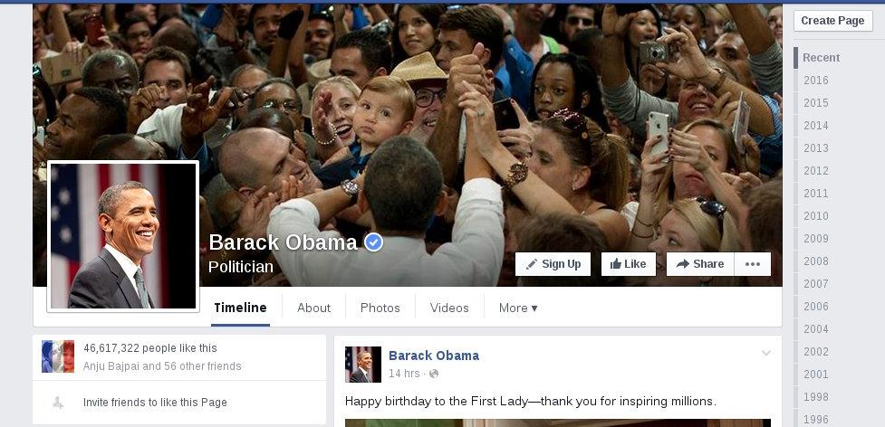 BARAK OBAMA FACEBOOK