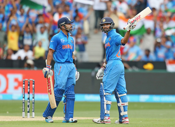 Virat Kohli and Shikhar Dhawan_Scott Barbour/Getty Images